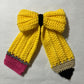 Crochet Pencil Hair Bow – Handmade Back-to-School Style